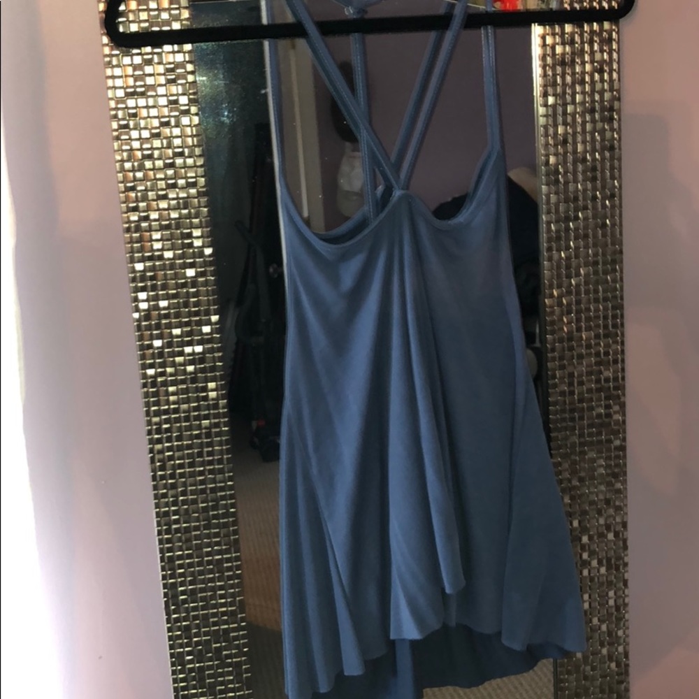 Criss cross Blue Tank!